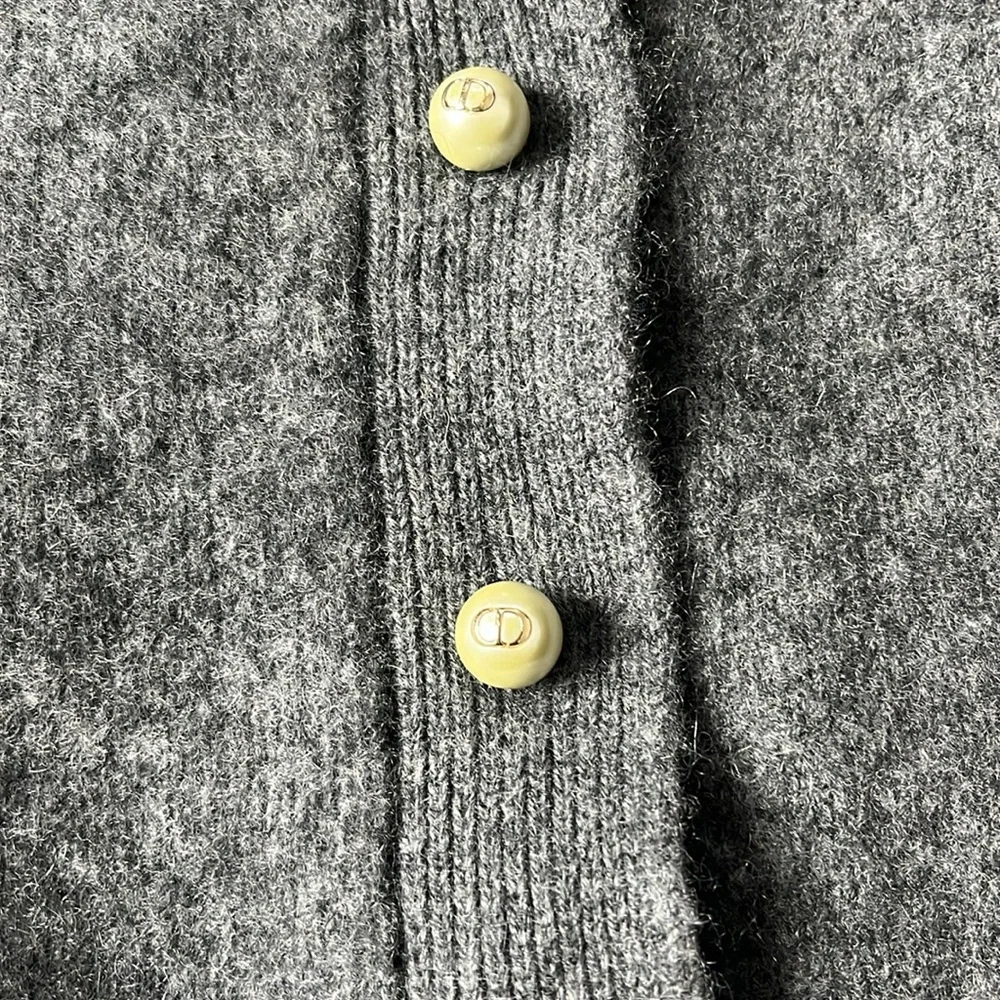 Christian Dior originally sz 34 pearl cashmere cardigan sweater, SHRUNKEN